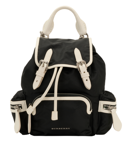 Contrast-Trimmed Backpack, &pound;250, Handbags, Black, Nylon, Front view